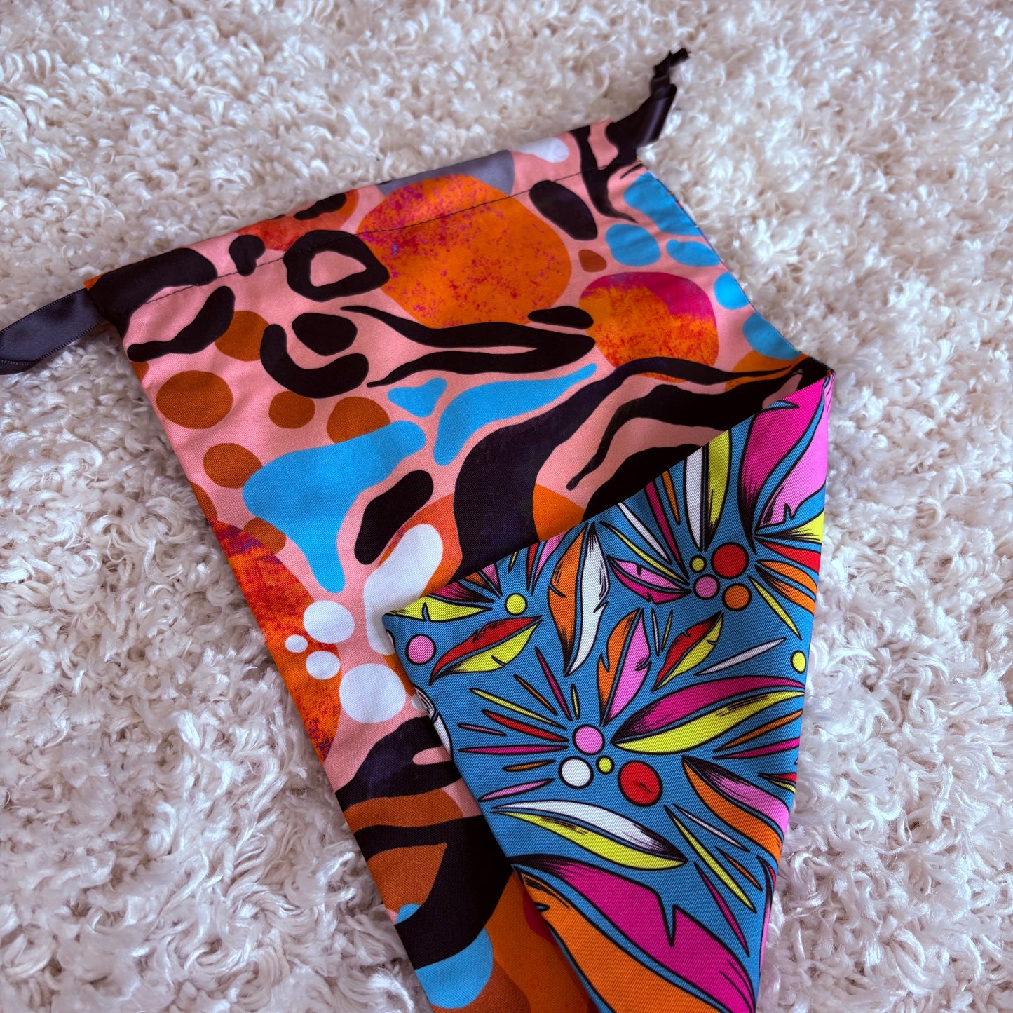 Small Drawstring Bag - Savannah/Leaf Burst