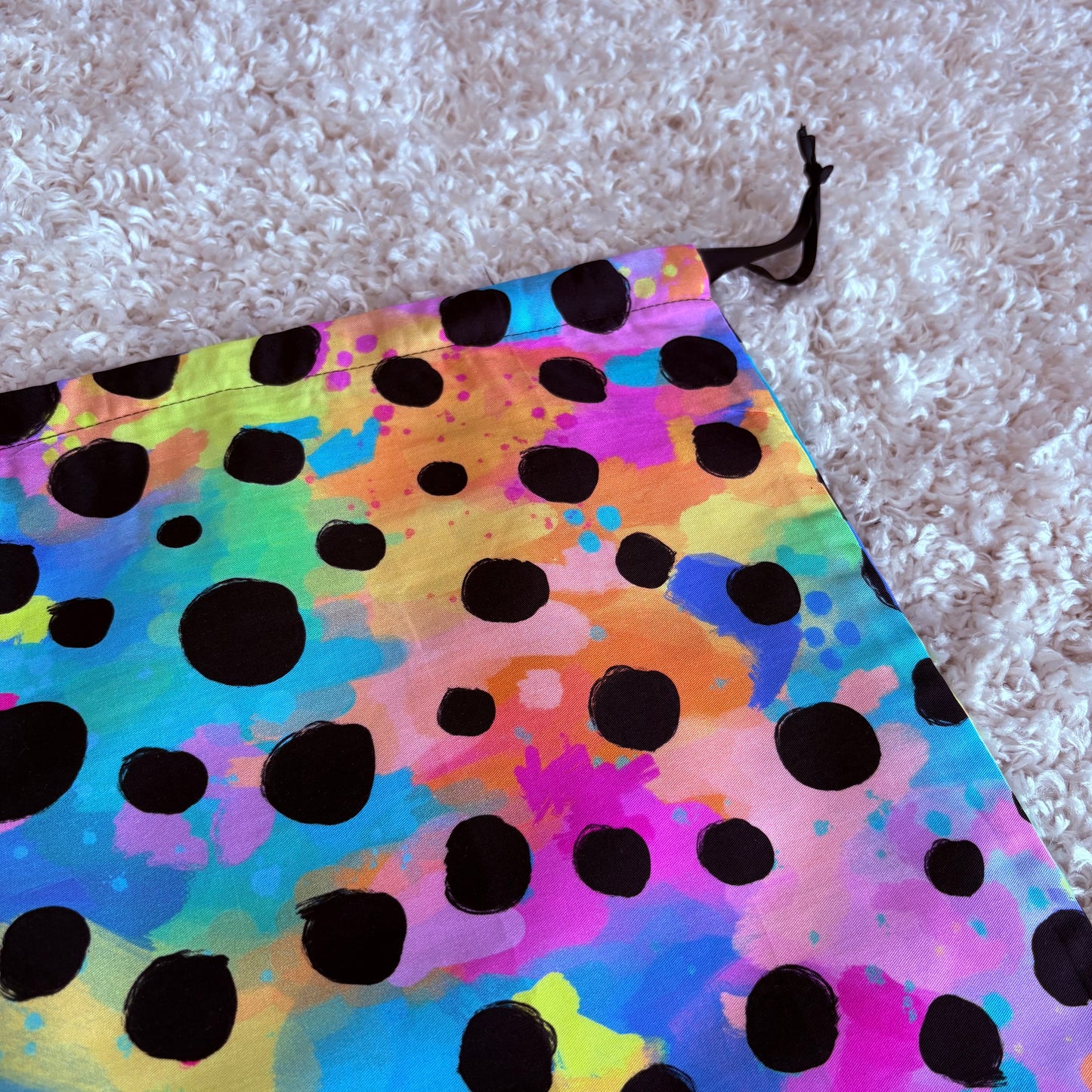 Large Drawstring Bag - Rainbow Cheetah