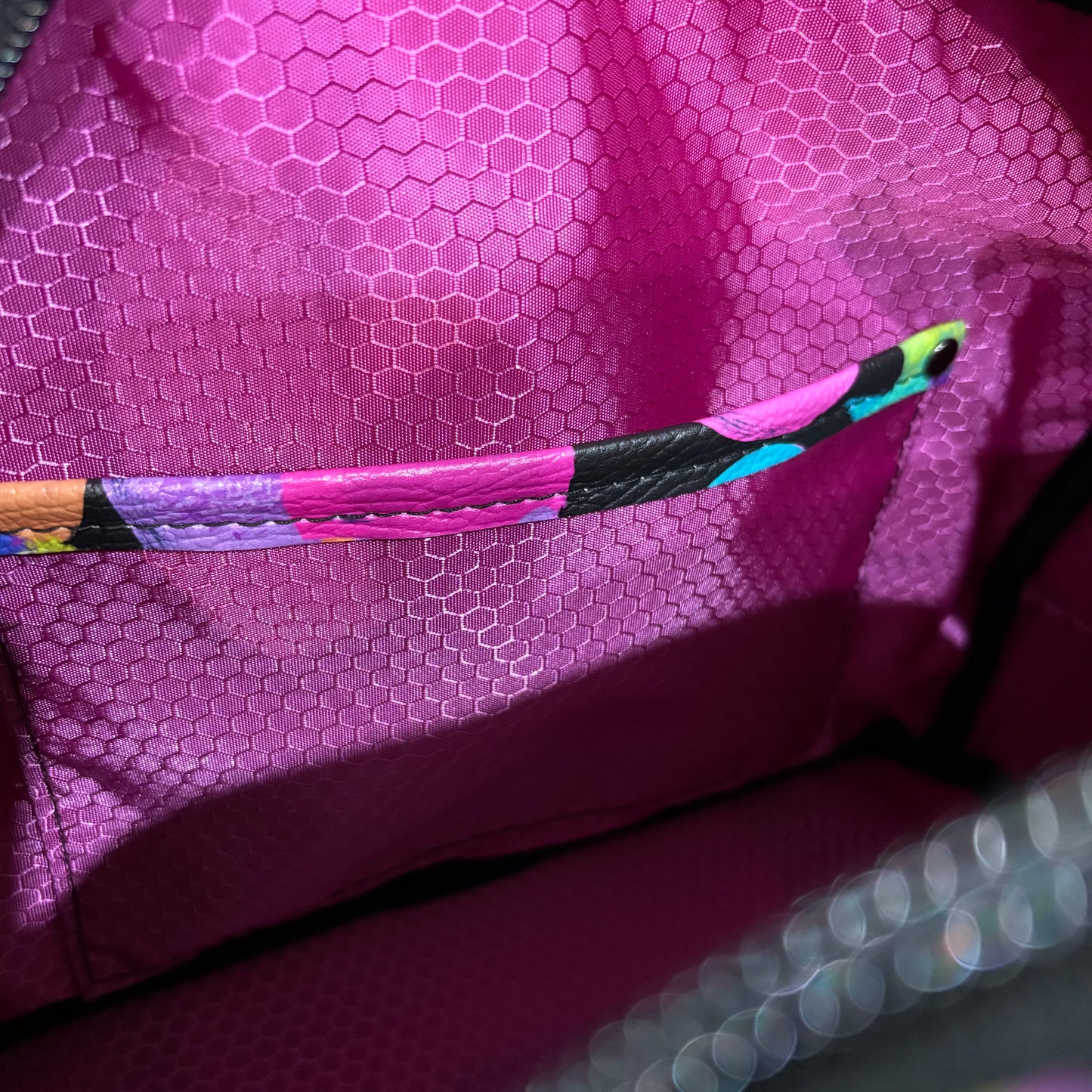 Black Rainbow Leopard Bowler Bag
