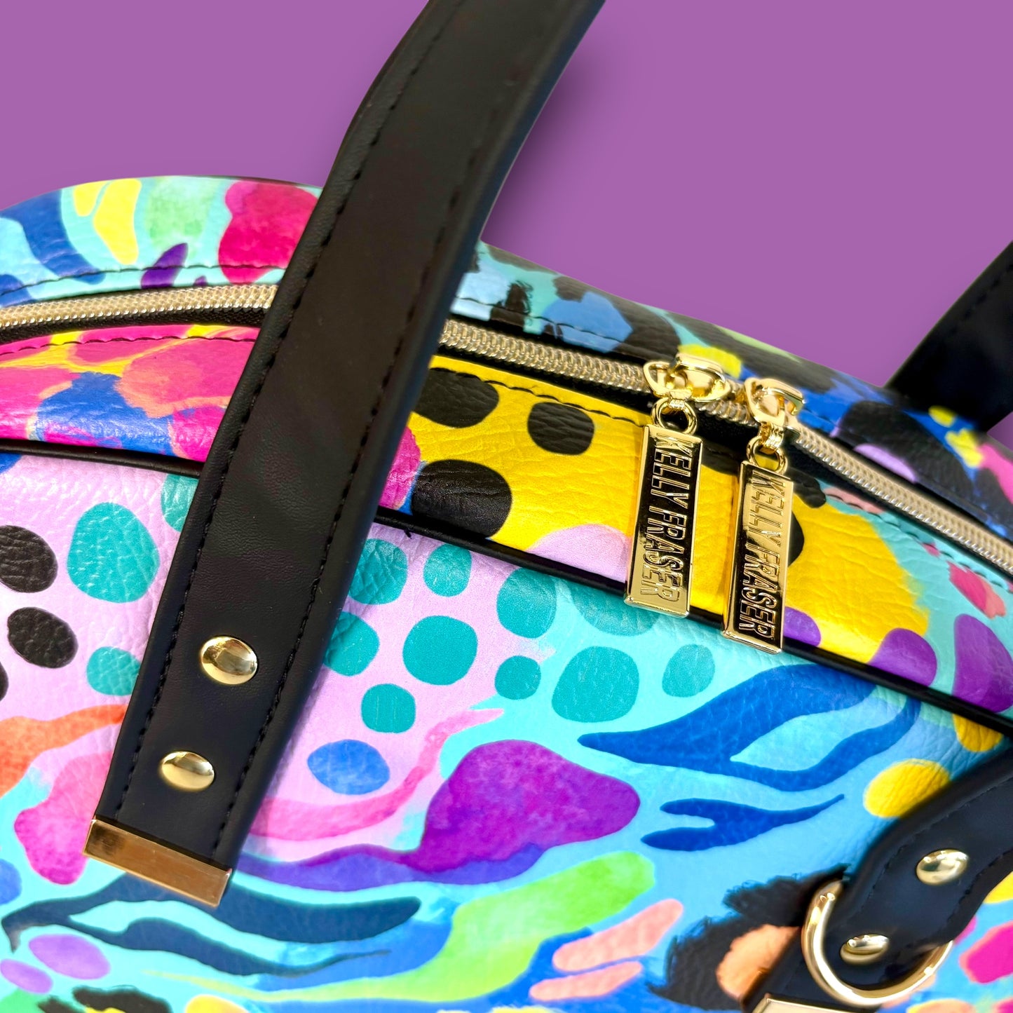 Electric Leopard Bowler Bag