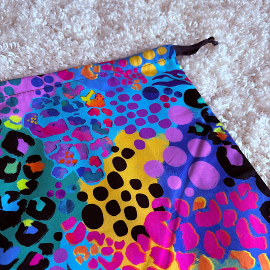 Medium Drawstring Bag - Electric Leopard