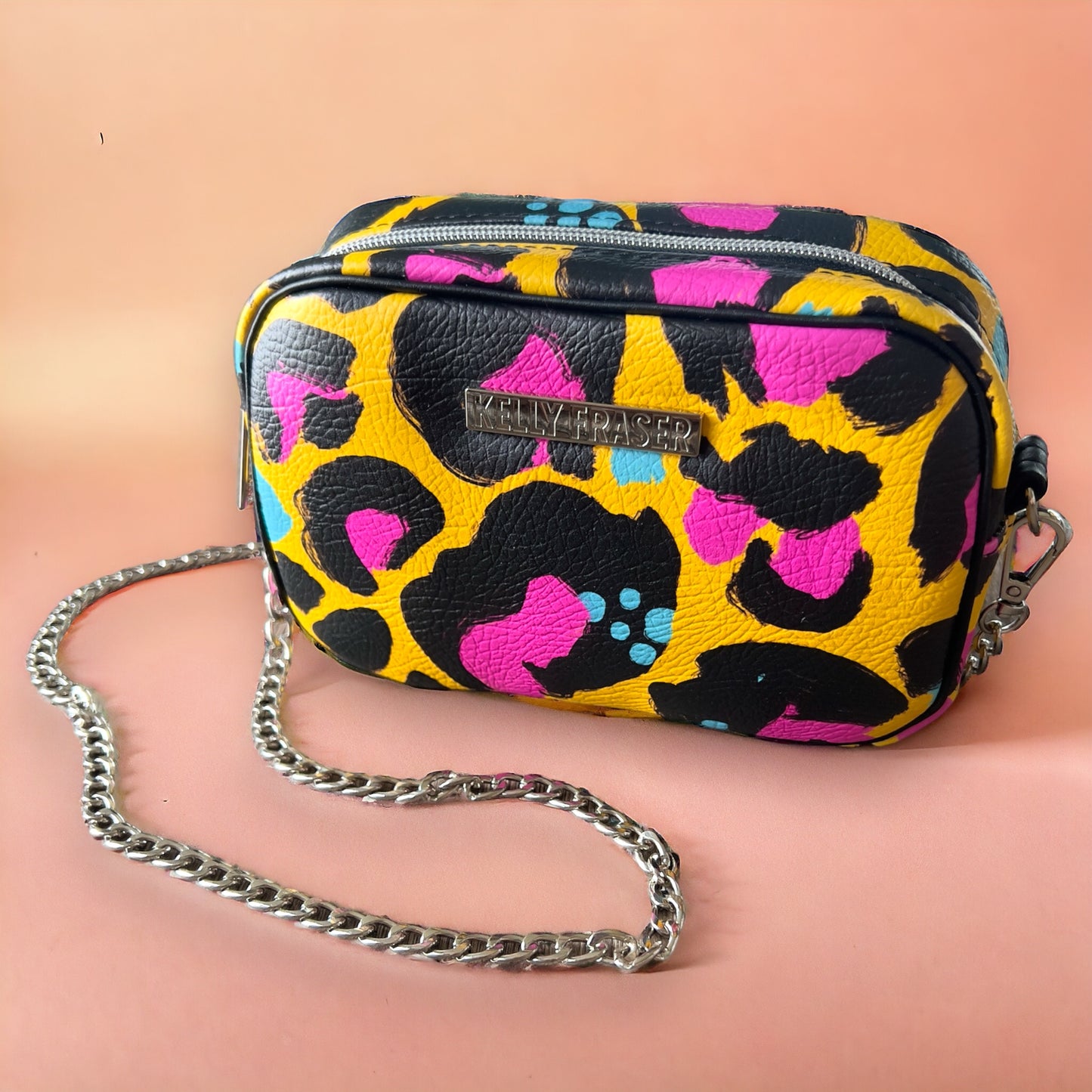 Pink Mustard Leopard Mini Crossbody Bag