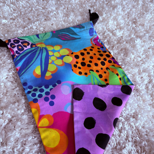 Small Drawstring Bag - Fierce/Purple Cheetah