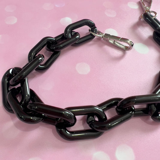 GLOSS BLACK Chunky Chain Strap