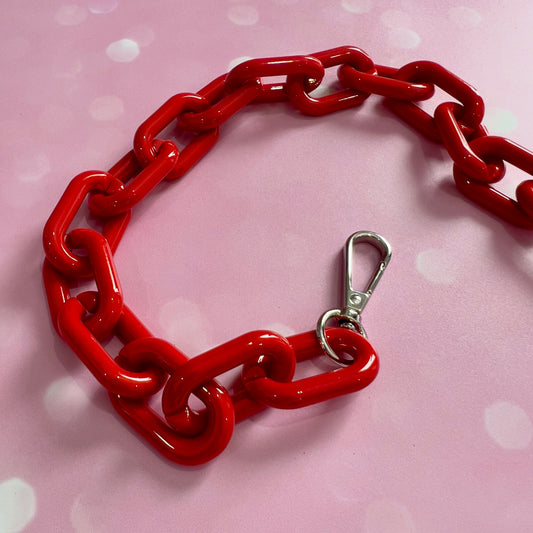 RED Chunky Chain Strap